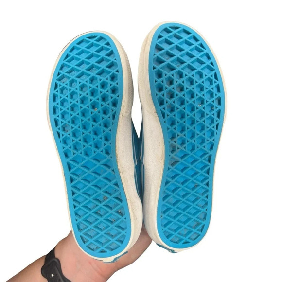Vans Authentic Cyan Blue/ True White Lace Up Canvas Sneakers Youth‎ Size 11.0 - Picture 9 of 10